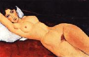 Amedeo Modigliani Reclining Nude on a Red Couch painting